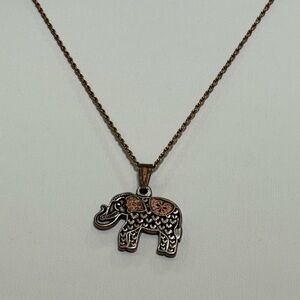 🐘✨ Alex and Ani Elephant Pendant Necklace in Rose Gold Tone